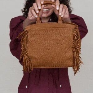 Latico GRIT Fringe Leather Women's Bag in Cognac, still sealed!